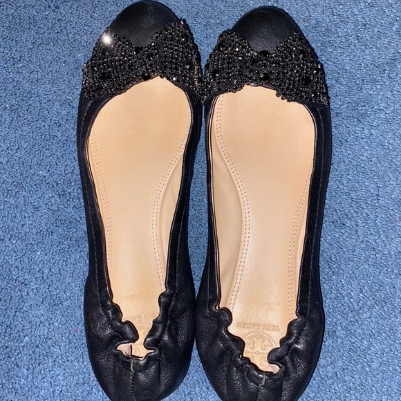 Tory Burch Black Flats With Bow - Picture 3 of 5